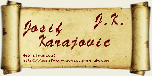 Josif Karajović vizit kartica